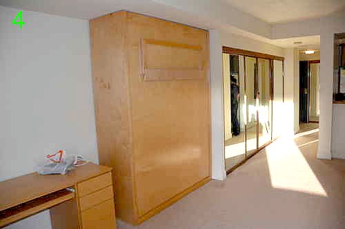 Desk, wallbed, larger closet