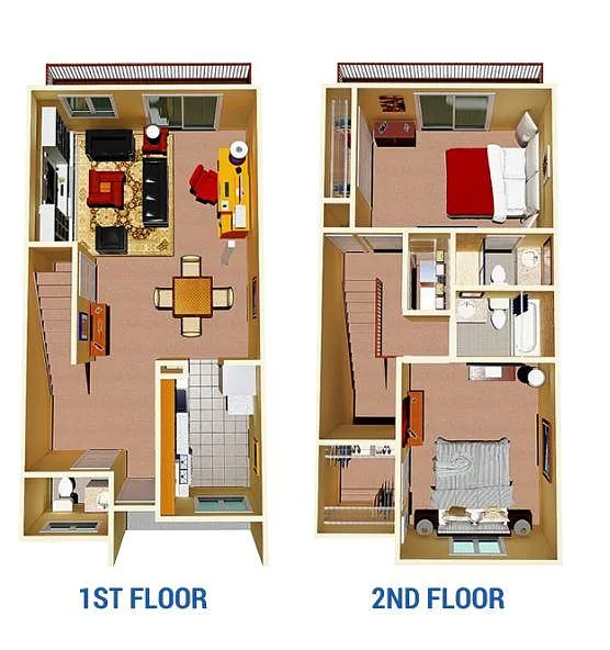 Floor plan 2 Floor Townhome