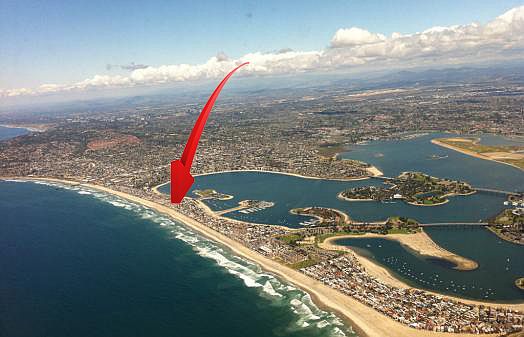 Location between ocean and bay