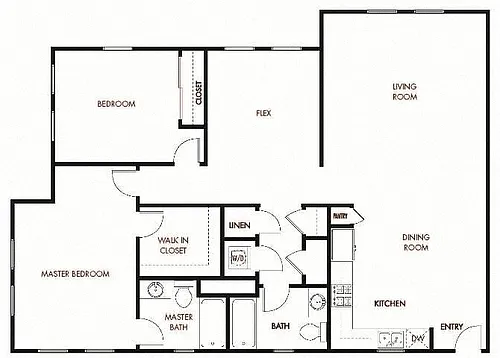 Floor plan Plan 5 - 2 Bedroom 2 Bath