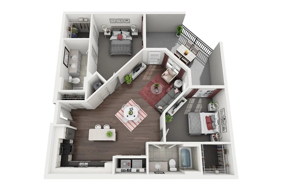 Floor plan B3 - 2 bed 2 bth (4764b3)