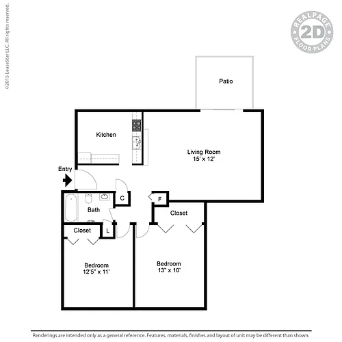 Floor plan SH 2 BD 1 BA