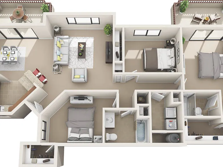 Ashley Floor Plan - 3 bed, 2 bath, downstairs