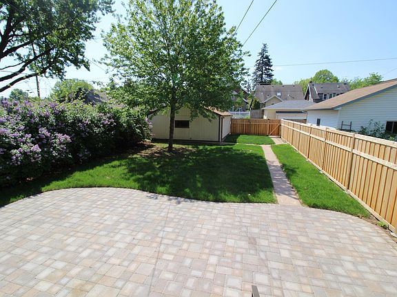 fenced back yard