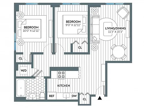 Floor plan Garden (796 SF)