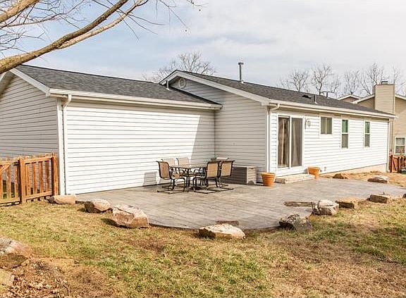 Custom stamped concrete patio.