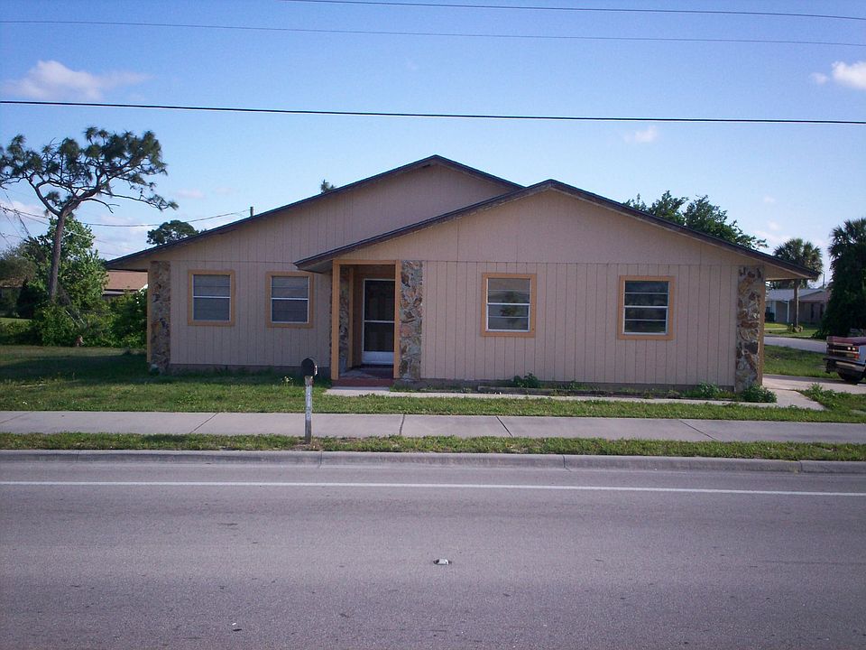 Front of house on corner lot.