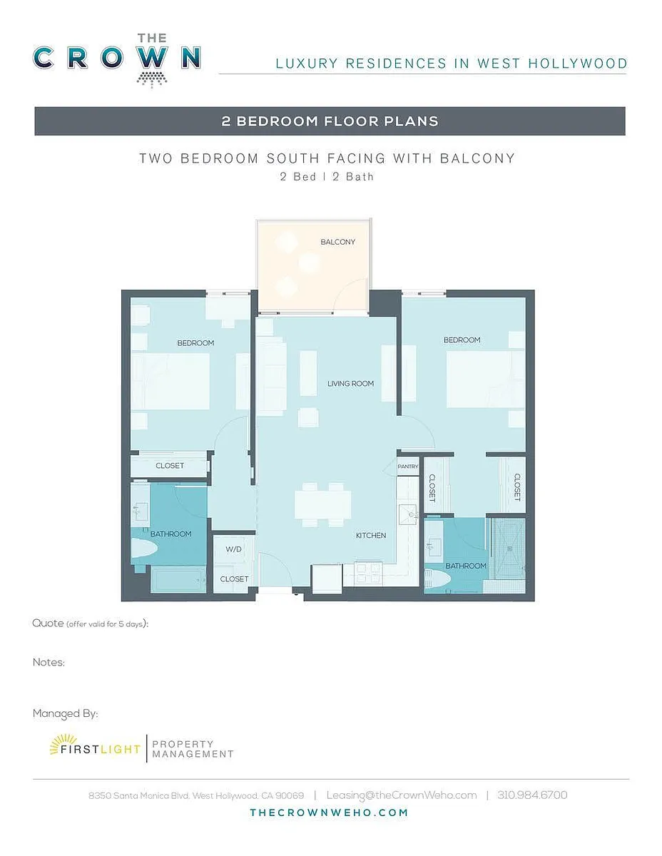 Floor plan 2 BED 2 BATH WITH BALCONY