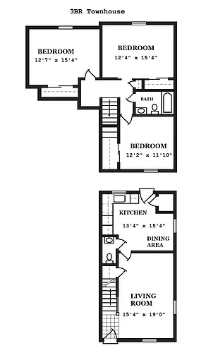 Floor plan 3 bedroom Townhouse