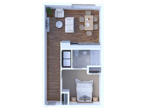 Floor plan 1 Bedroom/1 Bathroom-655