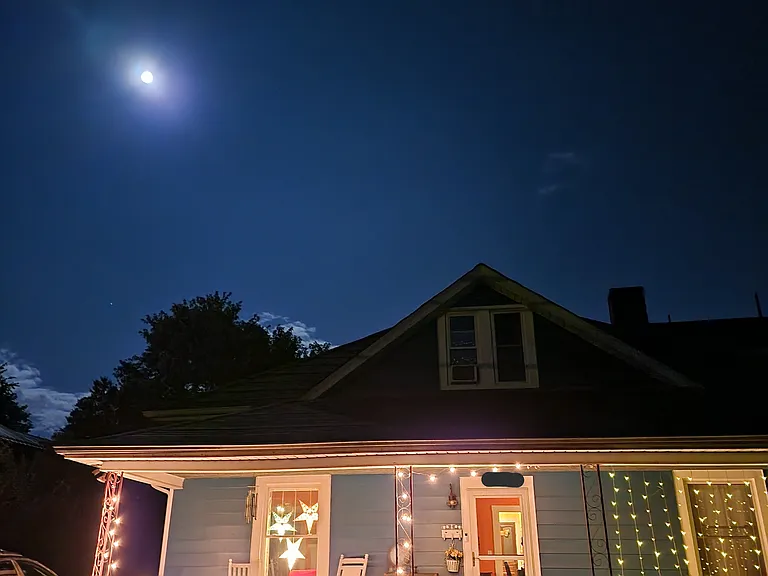 View from street at night