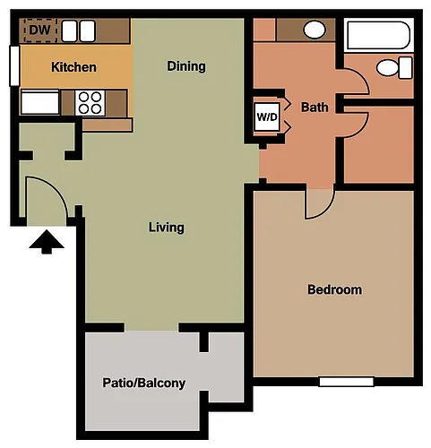 Floor plan 1x1AR1T3