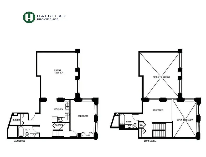 Floor plan 2 Bed/2 Bath Loft-P BL4
