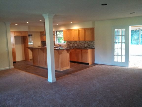 Living area and kitchen