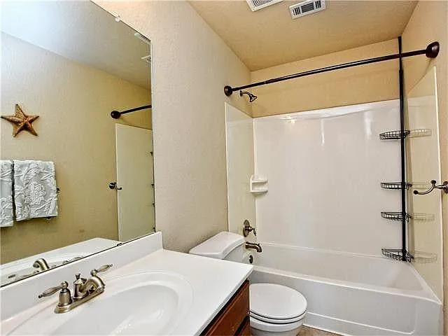 Upstairs bathroom. Towel closet left side of sink
