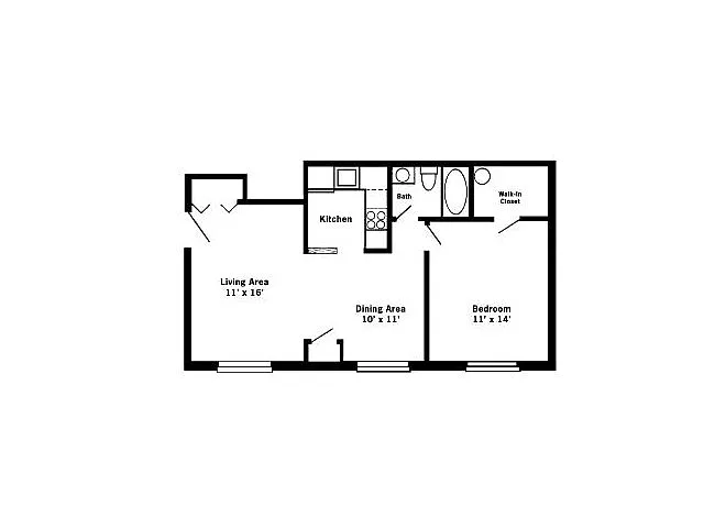 Floor plan 1BR/1BA STANDARD