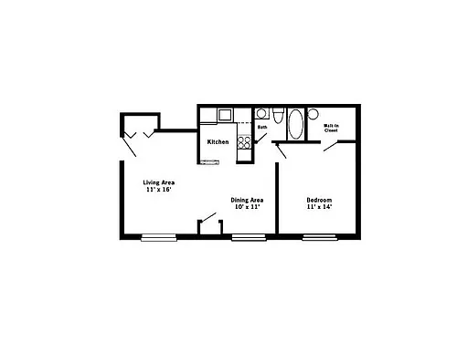Floor plan 1BR/1BA STANDARD