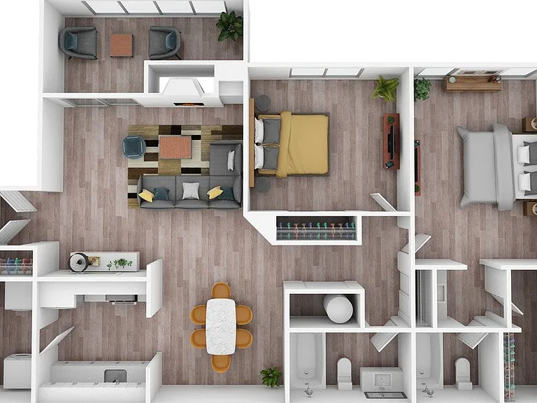 2 Bedroom | 2 Bath | 1075 SF 2 Bedroom | 2 Bath | 1075 SF