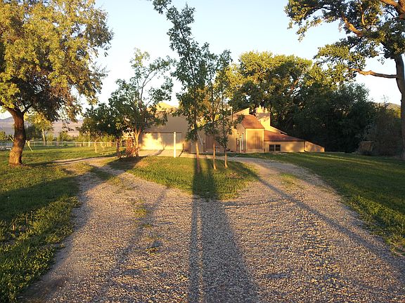 West side of house at sunset