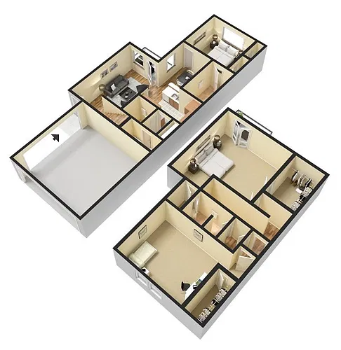 Floor plan 3x2.5f - 3 bedroom 2.5 bathroom