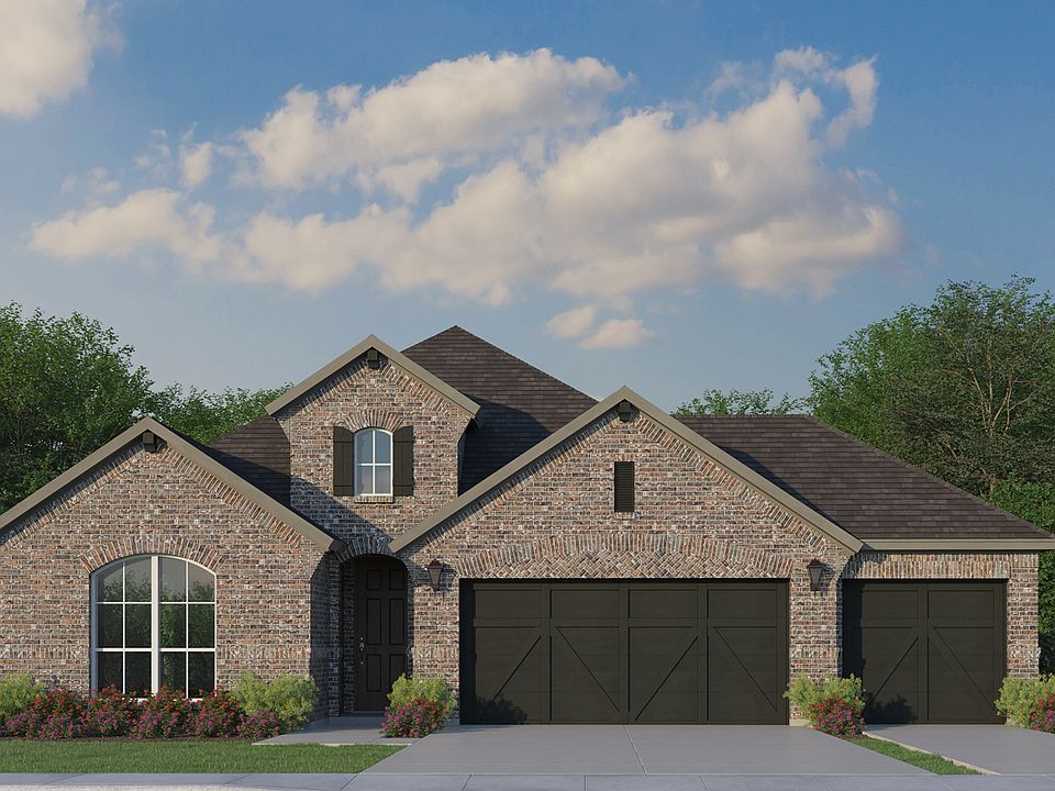 Plan 1523 Elevation A 3 Car Garage