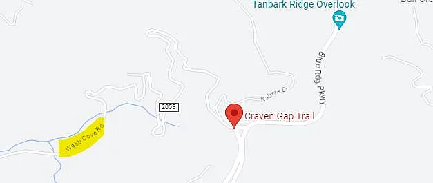 Craven Gap Trail right out your door!