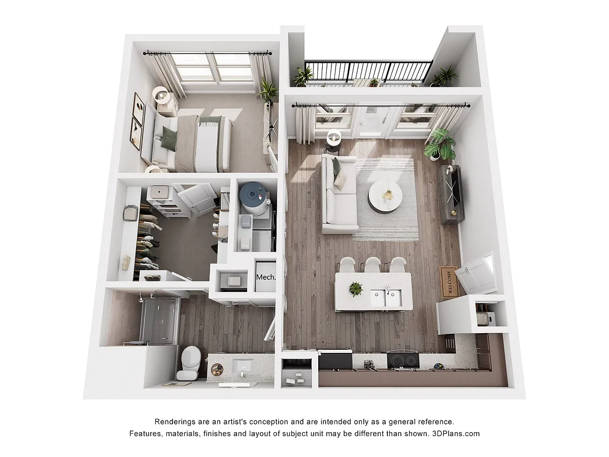 Floor plan A4 - 1 Bedroom