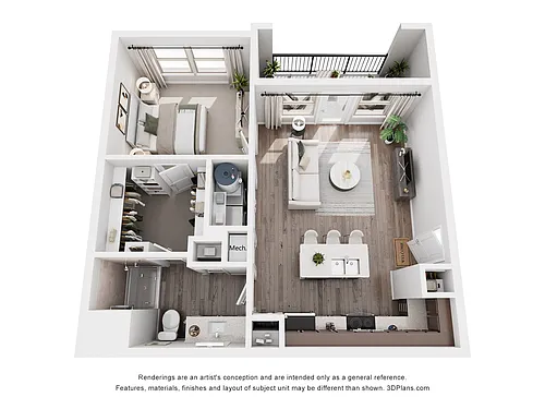 Floor plan A4 - 1 Bedroom