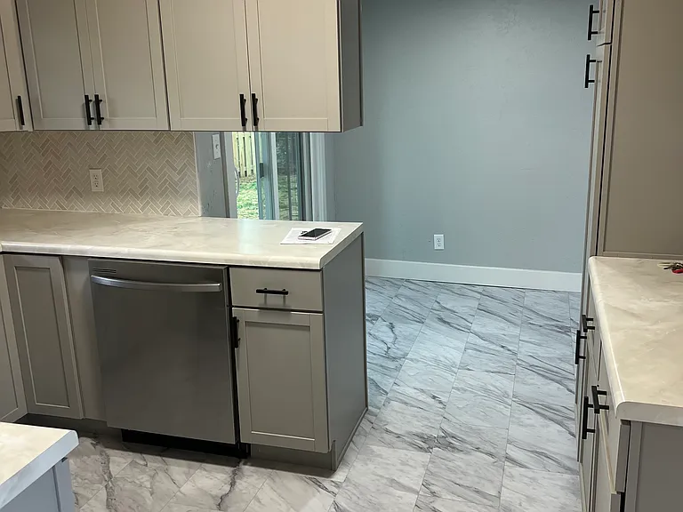 Kitchen view to dining area
