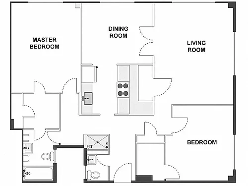 Floor plan 2 Bed / 2 Bath: Type B