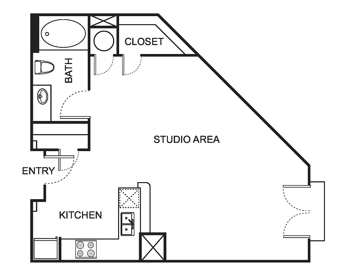 Floor plan E1 Studio