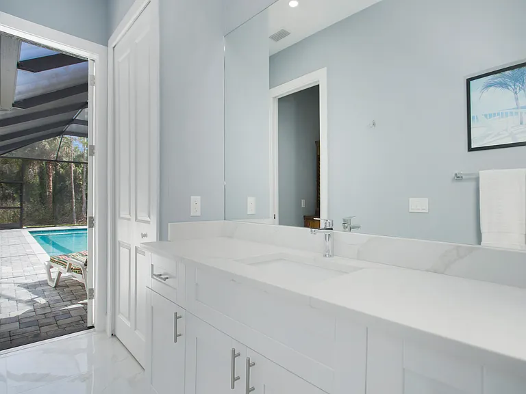 from second bathroom door to the pool