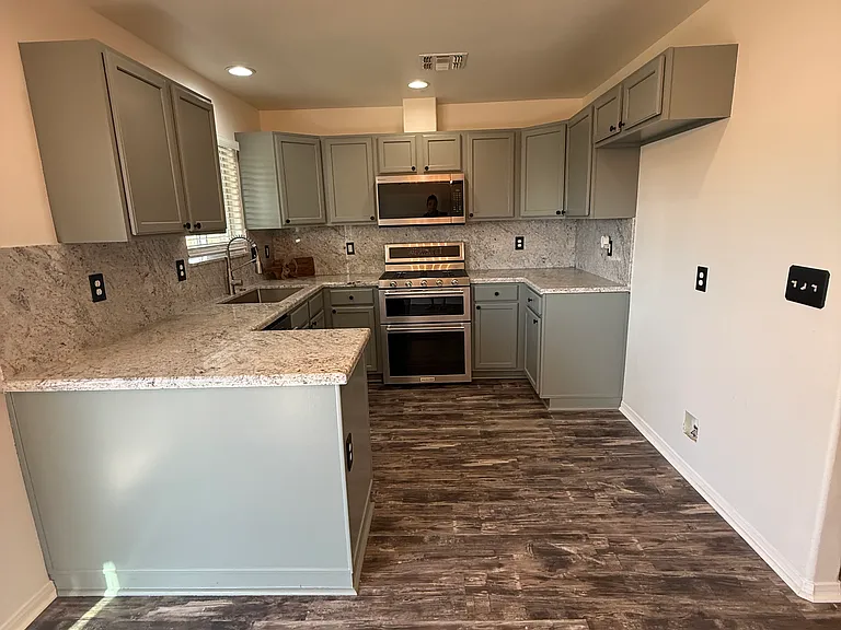 Freshly painted cabinets
