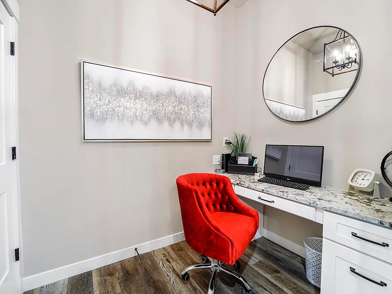 Office nook With Internet Hook Up, & Granite Countertop Desk
