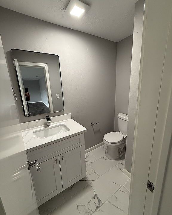 1/2 bath in family-kitchen