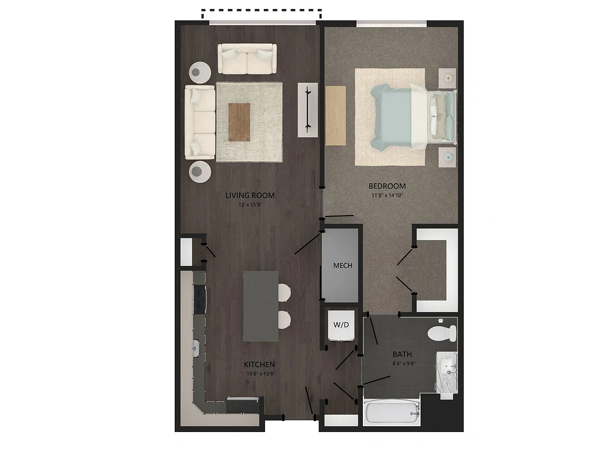 Floor plan 1 Bed/1 Bath-A9