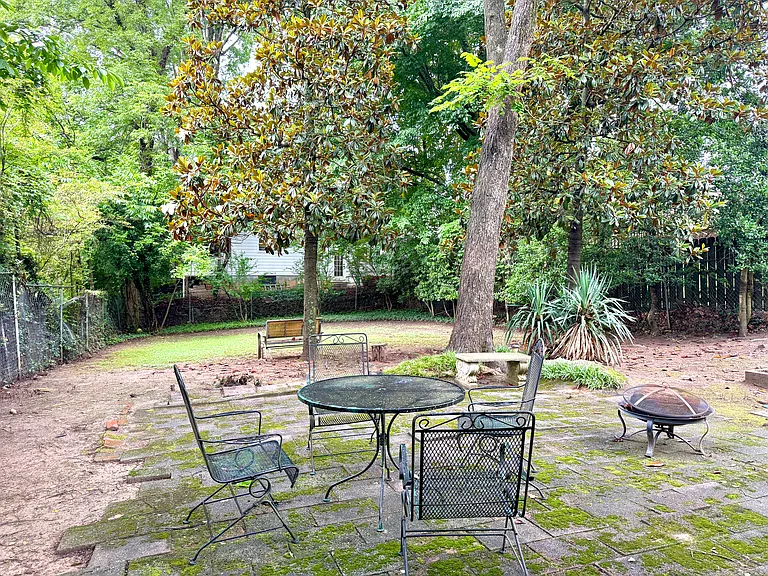 View of backyard from patio.