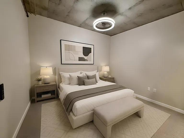 Bedroom with closet space/storage