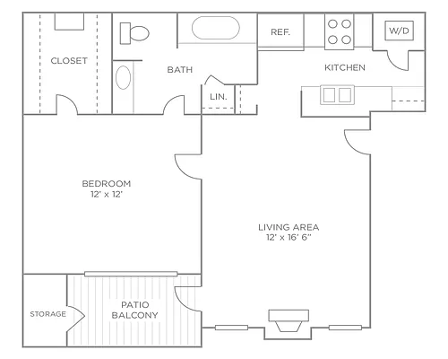 Floor plan One Bedroom Luxury Terrace-New