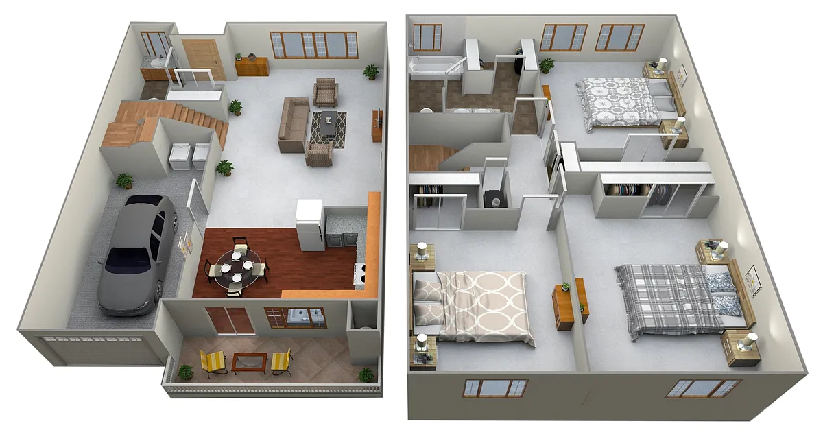Floor plan 3 Bed 1.5 Bath Town Home