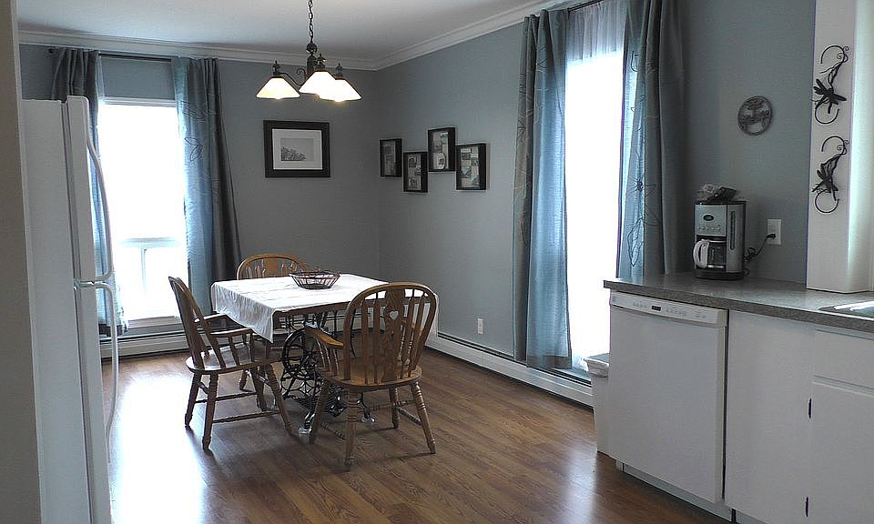 The spacious eat-in kitchen