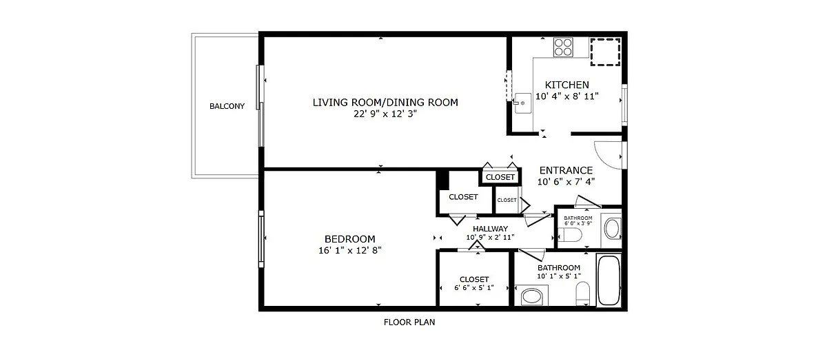 Floor plan 1X15 RENOVATED - T2