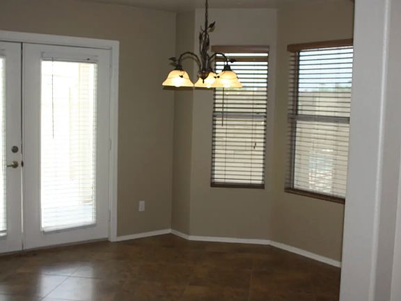 dining area with bay window