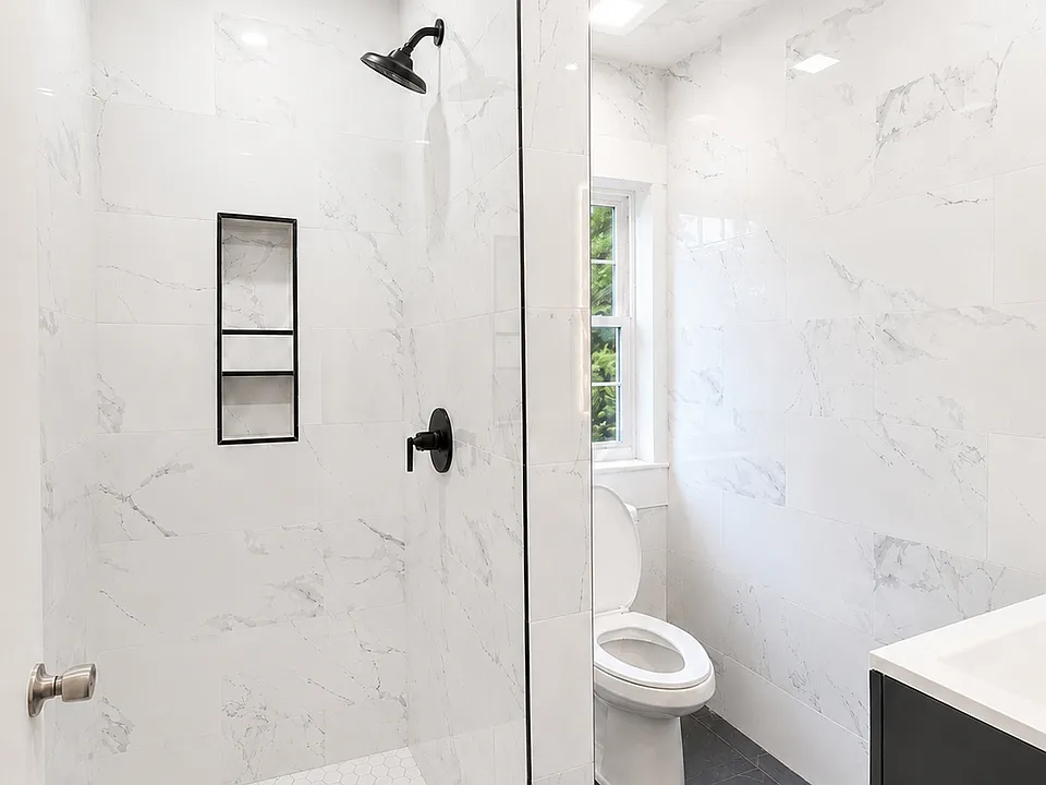 Recently remodeled bathrooms porcelain tile bathrooms!
