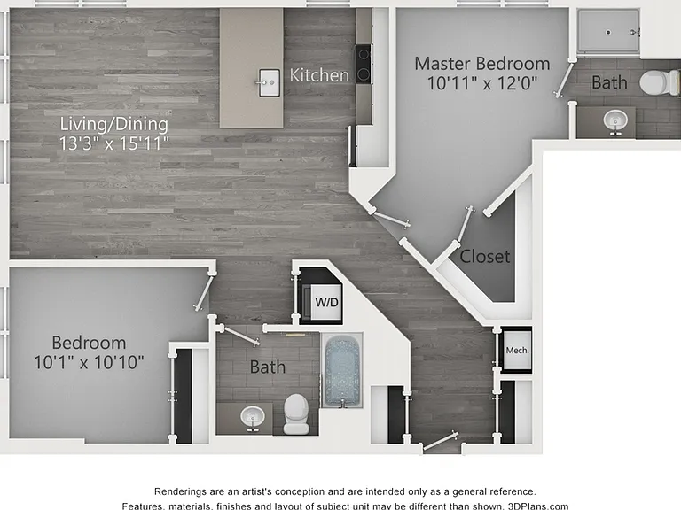 Two Bedroom Two Bathroom (1034 SF) Two Bedroom Two Bathroom (1034 SF)