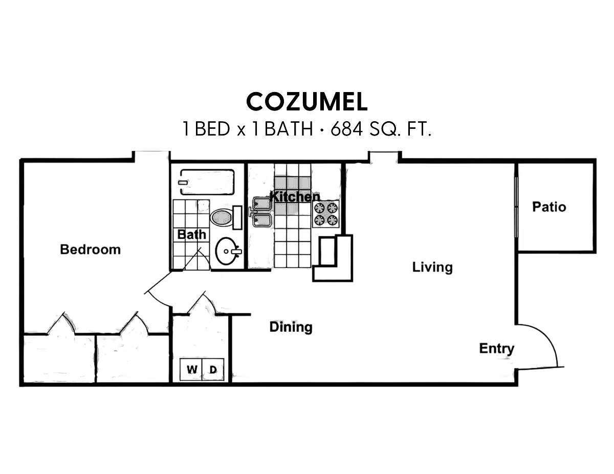 Floor plan 1X1-C
