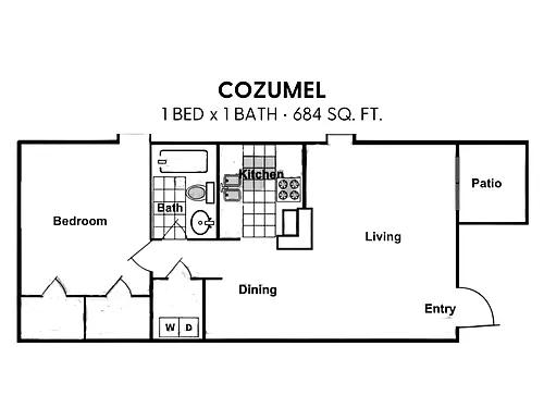 Floor plan 1X1-C