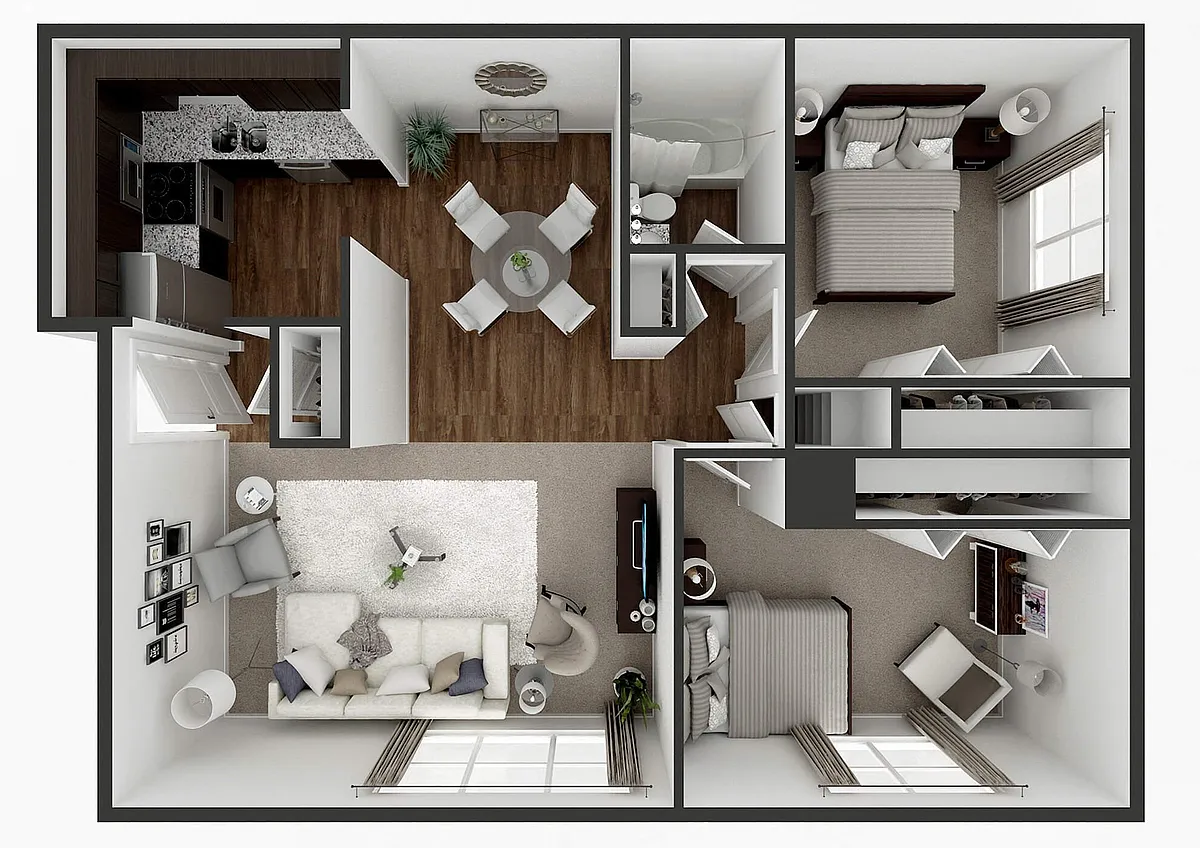 Floor plan 2 Bedroom 1 Bath 960 sq ft