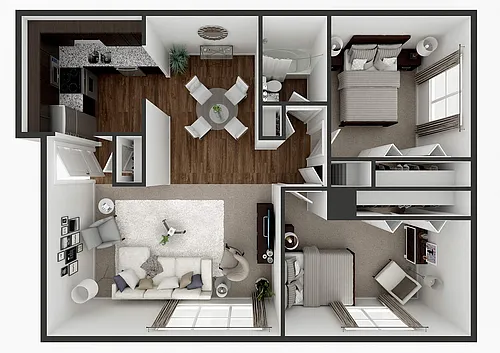 Floor plan 2 Bedroom 1 Bath 960 sq ft