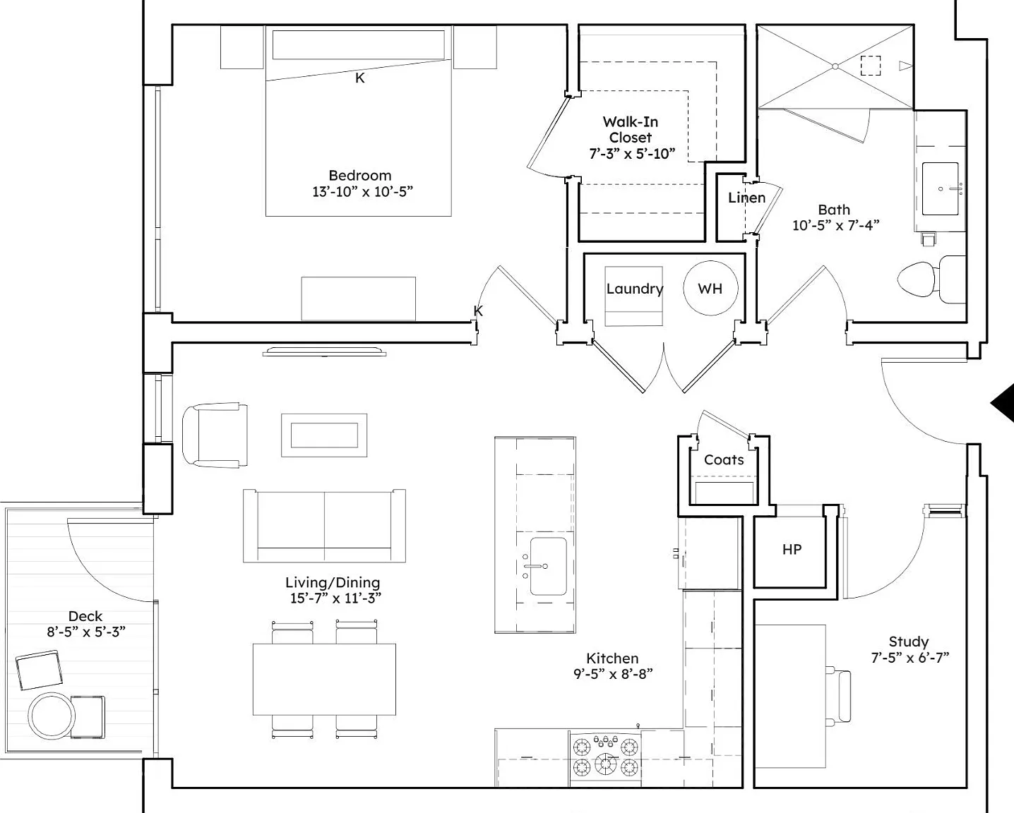 1 bed, 806 sqft, $3,650 — Photo 2